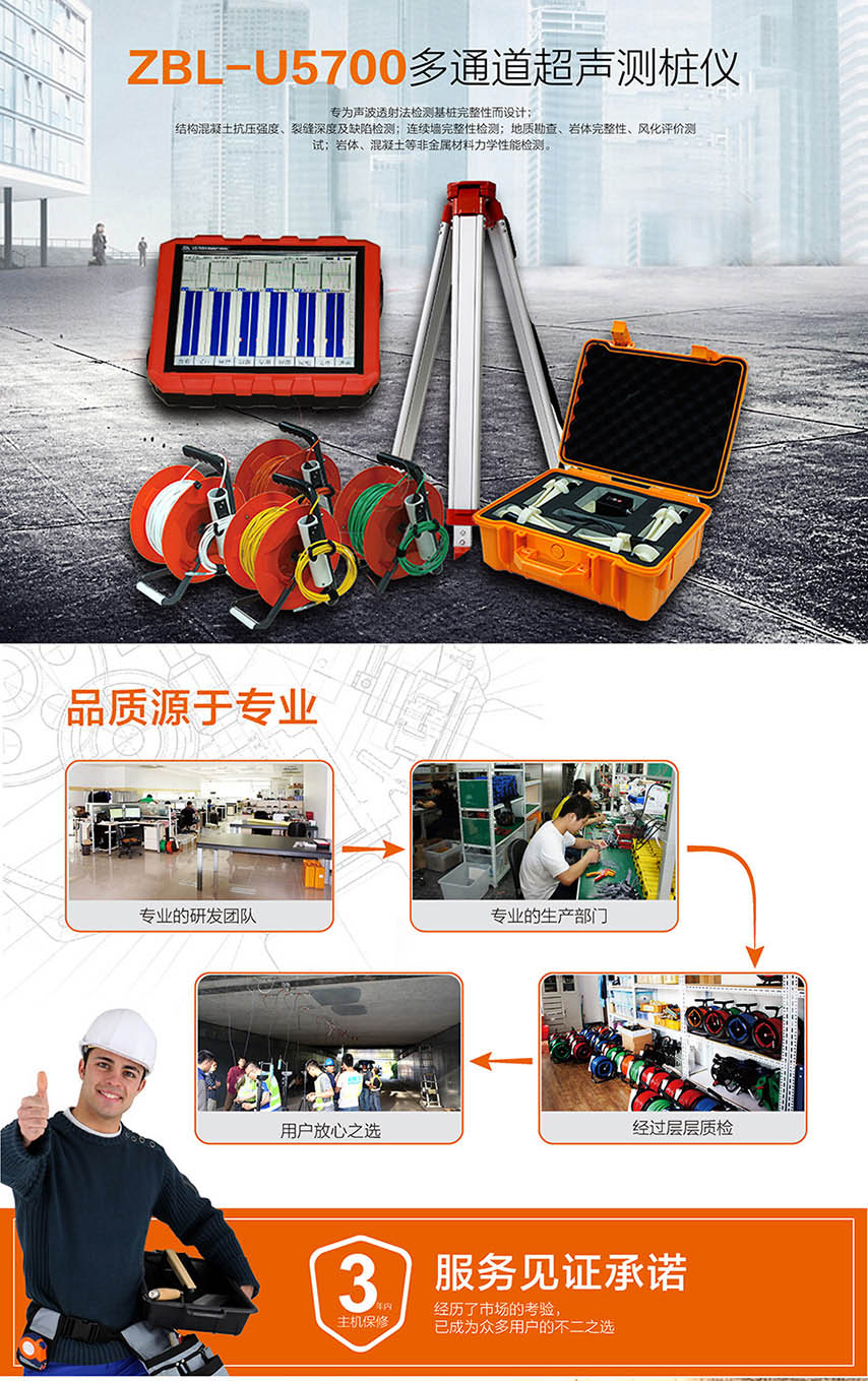 北京智博联ZBL-U5700多通道超声测桩仪1